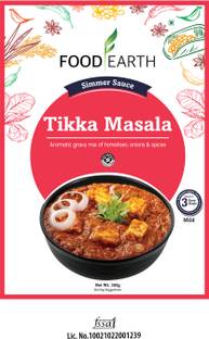 Food Earth Tikka Masala Simmer Sauce – Creamy Tomato & Spices, Authentic Indian Curry 300 g