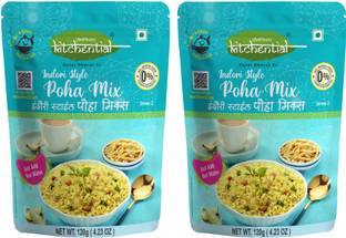 KITCHENTIAL Indori Style Poha Mix | Tasty Breakfast, Instant Meal | (Pack of 2 - 240 gm) 240 g
