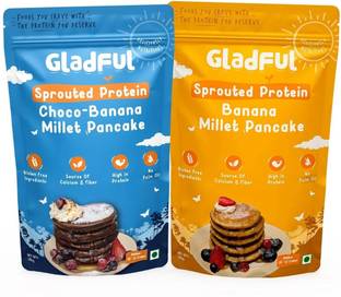 Gladful Sprouted Protein Banana and Choco-Banana Millet Pancake Mix 300 g