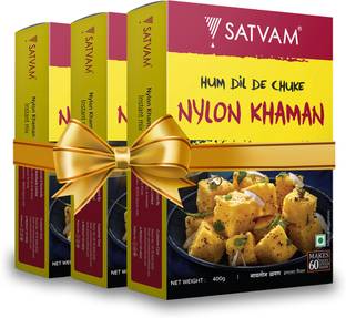 Satvam Nylon Khaman Instant Mix (3 x 400 Grams)|(Pack of 3) 1200 g