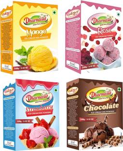 Dharmasut Mango + Rose + Strawberry + Chocolate Instant Ice Cream Mix Powder 400 g