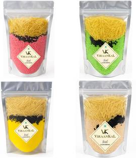 VIRAANKAL Falooda Mix | Falooda Combo Of Strawberry , Kesar , Pineapple, Badam Flavour 400 g