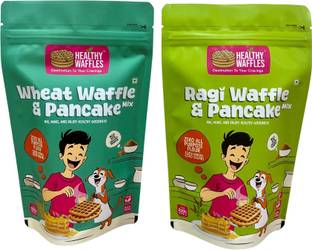 Healthy Waffles Pancake & Waffle Mix Vanilla Wheat & Chocolate Ragi Zero Maida, Sugar 400 g
