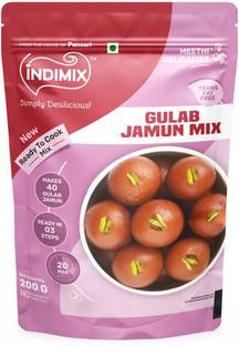 INDIMIX Instant Ready to Cook Gulab Jamun Mix | Ready In 3 Steps | Healthy & Tasty 200 g