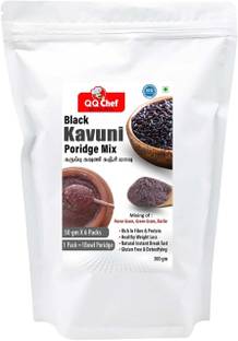 QQ Chef Black Kavuni Rice Porridge Mix | Healthy Breakfast (50gm x 6 Packs) 300 g