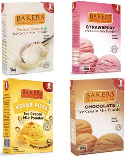 Bakers Butter scotch| Strwaberry| Kesar Pista| Chocolate Ice Cream Powder 400 g