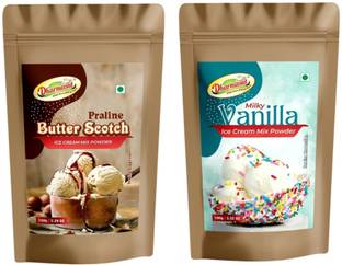 Dharmasut Premium Butterscotch + Premium Vanilla Ice Cream Mix Powder 150g Each 300 g