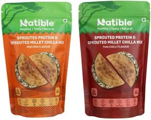 Natible Sprouted Protein & Sprouted Millet Chilla Dosa Mix (Peri Peri & Thai Chilli ) 400 g