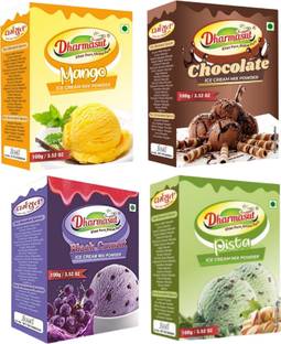 Dharmasut Mango + Chocolate + Blackcurrant + Pista Instant Ice cream Mix Powder 400 g