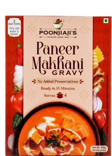 poonjiaji"s Ready to Cook Paneer Makhani Gravy 200 g