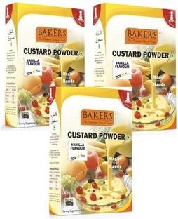 Bakers Vanilla Flavored Custard Powder | Contains No Eggs | Pack Of 3 300 g