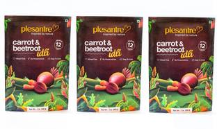 plesantre Carrot & Beetroot Idli - Instant Ready to Cook Breakfast Premix 600 g