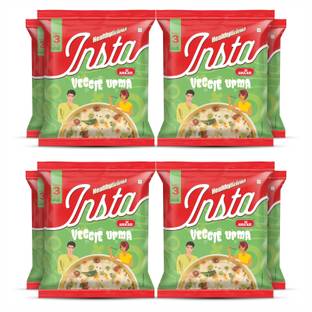 Insta Ahaar Veggie Upma - Pack of 8 (60g Each) | Ready-to-Eat | Instant Snack 480 g