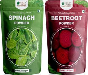 Bliss of Earth 200gm Beetroot Powder & Spinach Powder Natural Spray Dired Combo (Pack of 2) 400 g