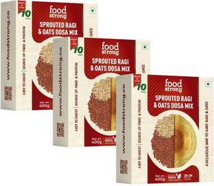 foodstrong Sprouted Ragi & Oats Dosa Mix, Source of Fibre & Protein, Ready to cook mix, 1200 g