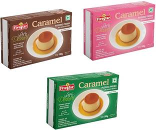 Five Star Caramel Pudding Premix - Vanilla, Chocolate and Strawberry 300 g
