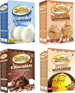 Dharmasut Vanilla + Butterscotch + Chocolate + Rajbhog Instant Ice cream Mix Powder 400 g