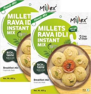 Millex Millets Rava Idli Instant Mix 400g (Pack of 2), Natural & Healthy Breakfast Mix. 400 g