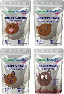 TummyFriendly Foods Aluminium-Free Millet Pancake Mixes Trial Packs with Chocolate, Nuts, Veggies Chocolate flavored Cake Rusk