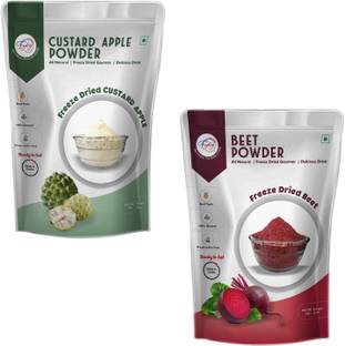 FZYEZY Freeze Dried|Healthy|Natural|Dehydrated Custard Apple+Beet Juice|Drink Powder 100 g