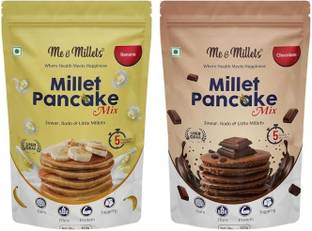 ME & MILLETS Millet Pancake Mix, Chocolate & Banana Flavour | 2 x 150g | No refined Sugar 300 g