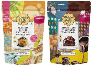 The Belgian Waffle Co Choco Oats Pancake & Waffle Premix + Almond Flour Pancake & Waffle Premix 500 g