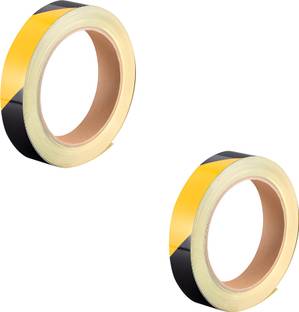 Bellveen Zebra Warning Tape Black & Yellow 20 mm x 10 m Floor Marking, Vehicles Roadway Safety, Used For Car, Bike, Scooter, Bus & Truck Reflective Tape