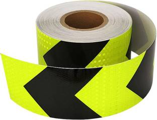Crewbolt Night Visibility Conspicuity Reflector Warning Arrow Mark Road Safety Tape 50 mm x 4 m Green, Black Reflective Tape