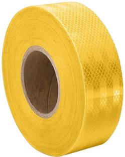 SHINY 2 Inch X 2 Meter High Intensity Waterproof Warning Reflective Radium Tape Yellow 50.8 mm x 2 m Yellow Reflective Tape