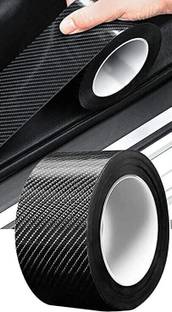 ANAYSHA IMPEX High Gloss Anti-Scratch Black Carbon Fibre Car Protection Film Tape 1 mm x 5 m Black Reflective Tape