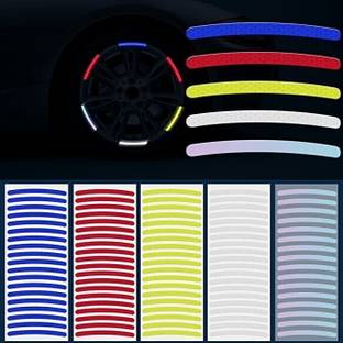 Obvie Reflective Stickers for tyre Rim Universal Safety Warning reflective Sticker 15 mm x 0.13 m blue, red, white, yellow, green Reflective Tape