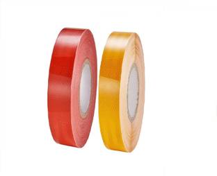 Crewbolt High Visibility Radium Night Glow Reflector Reflective Tape 1 Inch 5 Meters Each 25 mm x 5 m Red, Yellow Reflective Tape