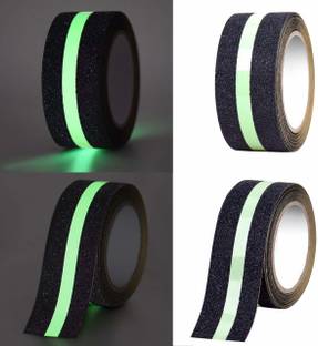 Boriva Anti Slip Tape with Glow safety tape 10 mm x 5 m Black Reflective Tape