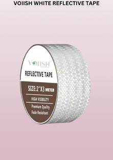 VOIISH High Intensity Water Proof Warning Reflective Radium Conspicuity Tape Sticker 48 mm x 3 m White Reflective Tape