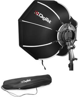 DIGITEK Lightweight & Portable Soft Box With S Type Bracket Mount | Comes with 2 Diffuser sheets | Handle | Carrying Case | Compatible With All Flash Speedlights. (DSBH 055) Black Reflector Umbrella