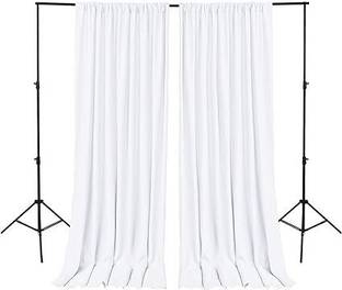 Stookin White Backdrop Curtain for Parties Background Curtains 4x10 2 penal Reflector