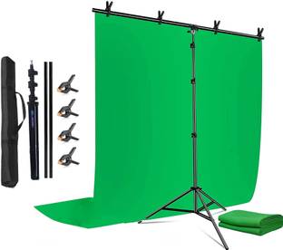 PICPRO 9ft x 6ft T-Shaped Background Photography & Videography Stand With Green Screen Reflector