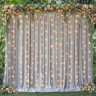 Vistook 20x10FT Wrinkle Free Decoration Backdrop Light Grey Curtain 5x10 (4 Panels) Reflector