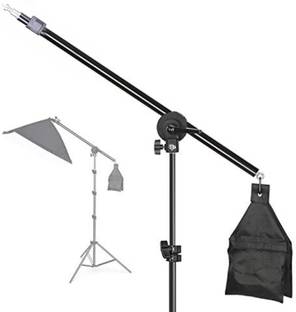 VTS Photo Studio 9 FT Light Stand with 4.5 FT Boom Arm and Empty Sandbag Reflector