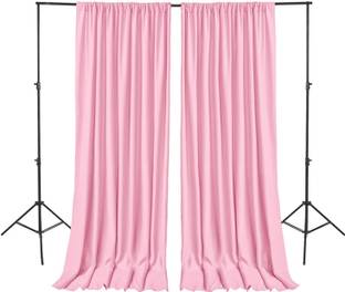 Vistook 4x10FT Decoration Backdrop Pink Curtain Drapes Backdrop Panels Background Reflector