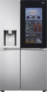 LG 674 L Frost Free Side by Side Refrigerator  with Inverter Linear Compressor Technolog ThinQ (Wi-fi) InstaView Door-in-Door | Door Cooling+, Hygiene Fresh+, Water and Ice Dispenser with UV Nano