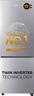 Haier 237 L Frost Free Double Door 2 Star Refrigerator with Freezer at Top, 200% Faster Ice Making in...