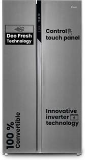 CANDY 602 L Frost Free Side by Side Refrigerator  with 100 % Convertible refrigerator with Deo Fresh Technology , Innovative Inverter Compressor Technology