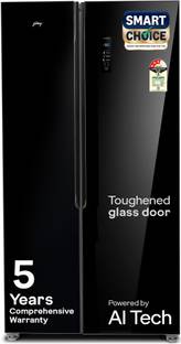 Godrej 600 L Frost Free Side by Side 3 Star Convertible Refrigerator with Toughened Glass Door with S...
