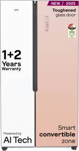 Godrej 600 L Frost Free Side by Side 3 Star Refrigerator  with Smart Convertible Zones with Digital To...