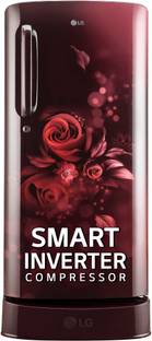 LG 185 L Direct Cool Single Door 5 Star Refrigerator with Base Drawer  with Smart Inverter Compressor, Smart Connect, Fast Ice Making