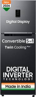 Samsung 301 L Frost Free Double Door 2 Star Refrigerator  with Convertible 5-in-1, Digital Inverter, D...
