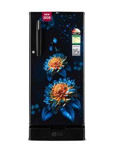 LG 185 L Direct Cool Single Door 2 Star Refrigerator with Base Drawer  with Chiller Tray, Works withou...
