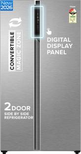 Haier 596 L Frost Free Side by Side Convertible Refrigerator  with Inverter, Digital Display Panel, Tw...