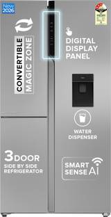 Haier 592 L Frost Free Side by Side 3 Star Convertible Refrigerator with Wi-Fi,Inverter,Digital Displ...